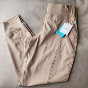 Small petite Cherokee infinity light tan scrub jogger pants